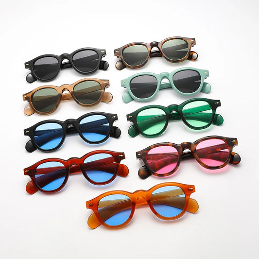 Fashion Oval Leopard Print Sun Glasses Vintage Rice Nail Glasses INS Men Women Concave Style Versatile Sunglasses