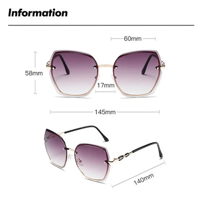 Newest Rimless Rhinestone Sunglasses Luxury Brand Design Women Men Fashion Gradient Lens Sun Glasses Shades For Female