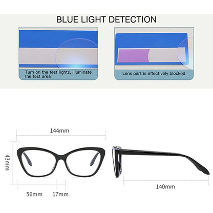 SHAUNA Fashion TR90 Clear Anti-Blue Light Women Glasses Frame Retro Spring Hinge Men Optical Cat Eye Double Color Frame