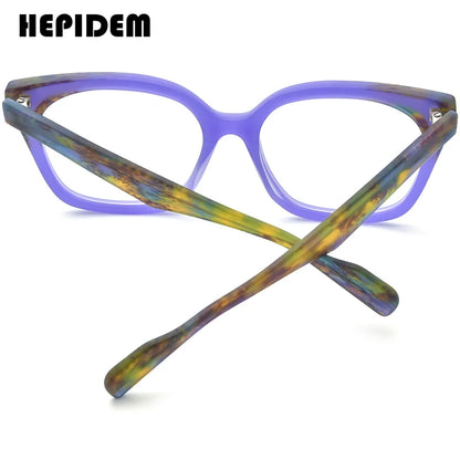 HEPIDEM Matte Acetate Glasses Men 2023 New Women Retro Square Eyeglasses Spectacles Eyewear H9347