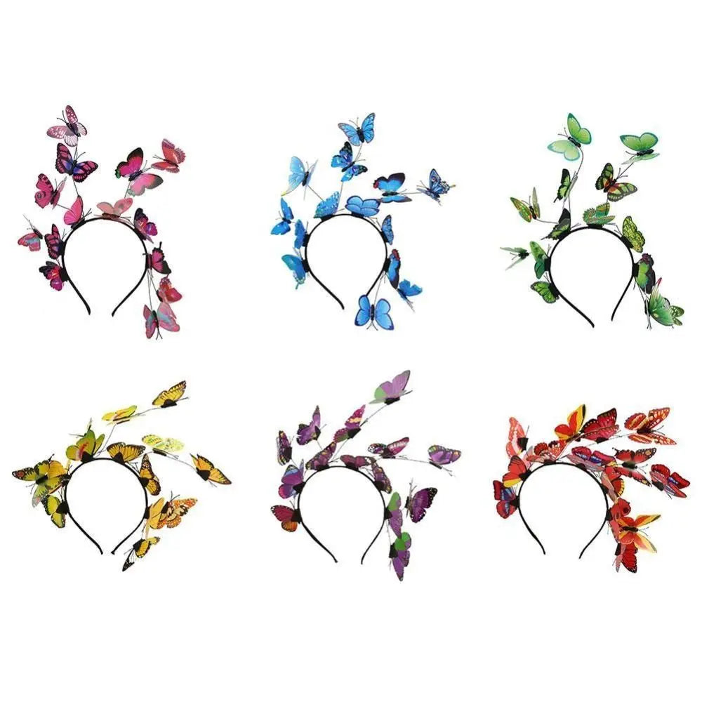 PE Super Fairy Wreath Headband Wreath Prop Hair Accessory Butterfly Jewelry Headbands Flower Garland Hair Bands Wedding