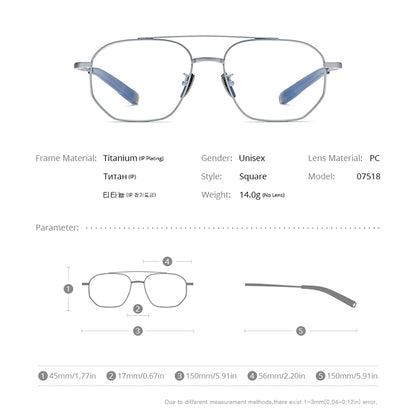 FONEX Pure Titanium Glasses Men Retro Vintage Square Eyeglasses 2022 New Frame Eyewear BTW07518