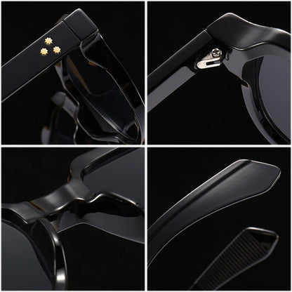 SHAUNA Retro Square Men Sunglasses Fashion Trending Metal Rivets Women Punk Gradient Shades UV400 Sun Glasses