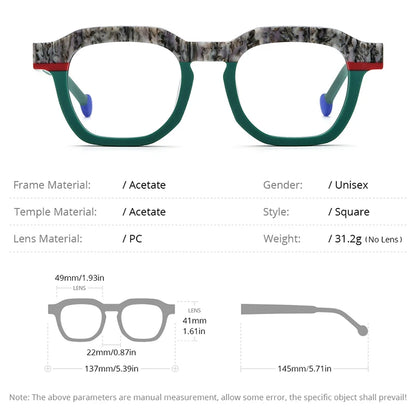 HEPIDEM Acetate Glasses Frame Men 2024 New Women Fashion Square Eyeglasses Spectacles Eyewear H9364