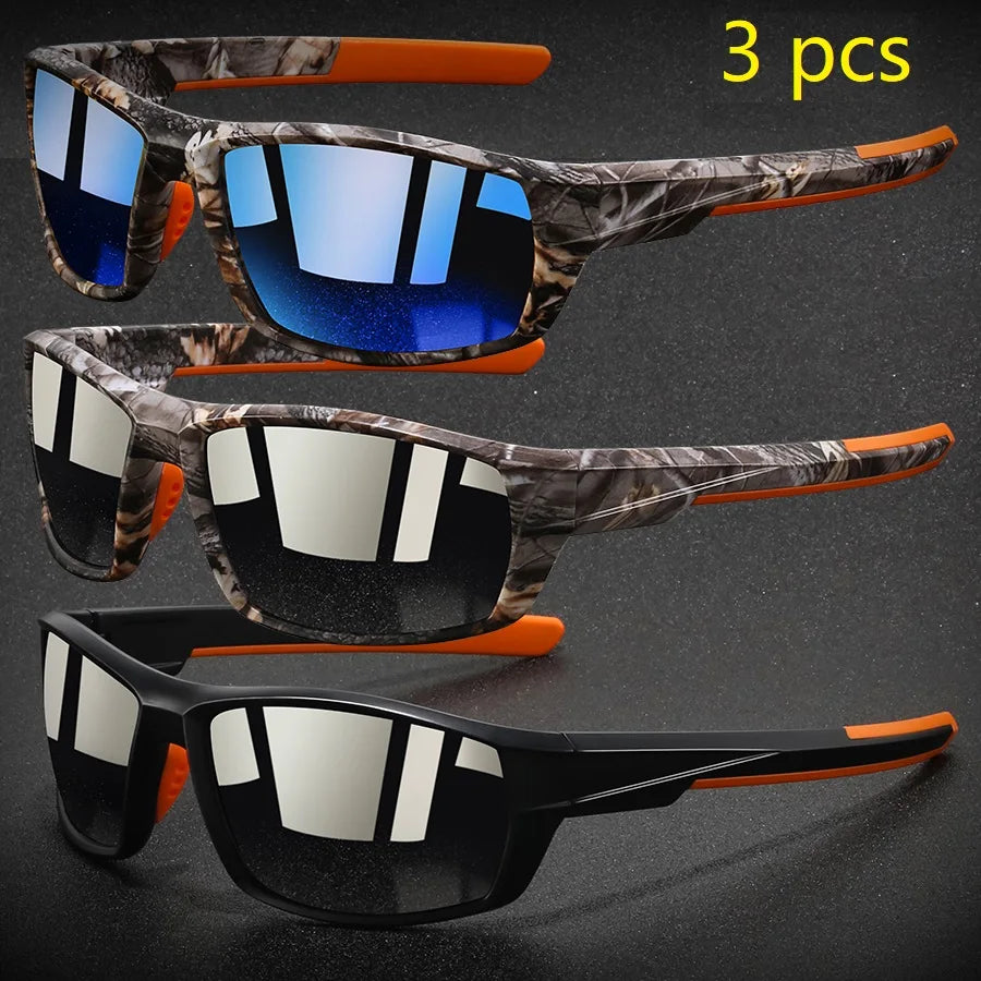 Lot de 3 lunettes de soleil polarisées vintage pour homme et femme, idéales pour la pêche, la course à pied, le cyclisme, l'alpinisme, UV400