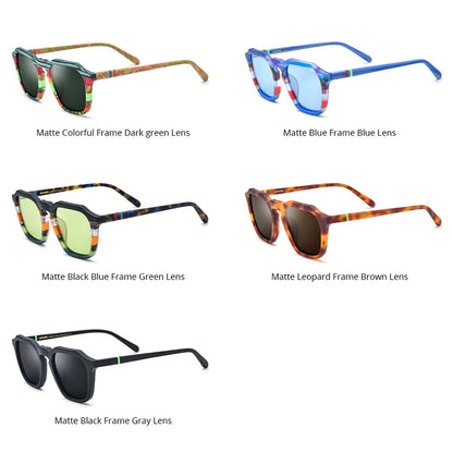 HEPIDEM Matte Acetat Polarisierte Sonnenbrille Männer 2023 Neue UV400 Bunte Retro Trendy Quadratische Sonnenbrille Frauen Shades H9292T