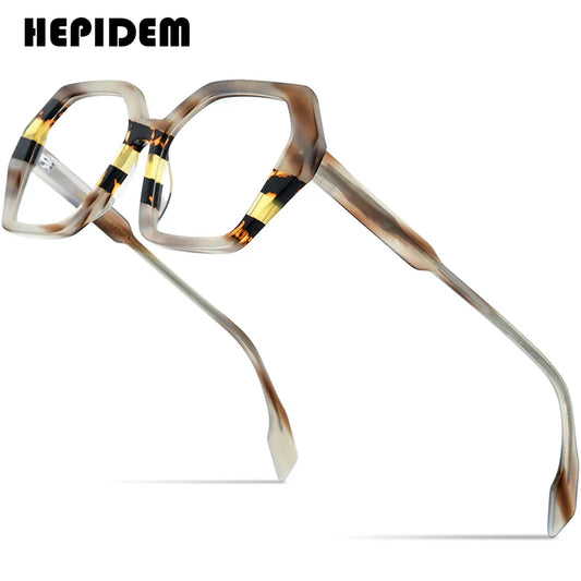 HEPIDEM Multicolor Acetate Glasses Men Retro Square Eyeglasses Women Spectacles Eyewear 9258