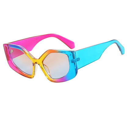 Rainbow Cat Eye Women Sunglasses Trendy Sun Glasses Personalized Colorful Advanced Design Fashion Eyeglasses Uv400