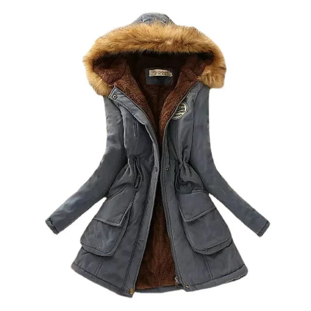 2023 Nouvelle Automne Hiver Femmes Coton Veste Rembourrée Décontracté Mince Manteau Broderie À Capuche Parkas Ouaté Chaud Pardessus