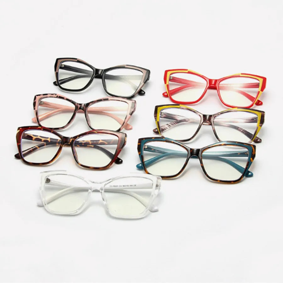 Neue Mode Anti Blau Licht Cat Eye Brille Für Frauen Männer Retro Rahmen Lesen Computer Klare Linse Einfache Weibliche Brillen