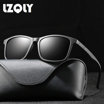 Luxury Polarized Sunglasses Men Driving Fishing Anti-glare Rectangle Sun Glasses Man Ultra light TR90 Frame Vintage Shades UV400