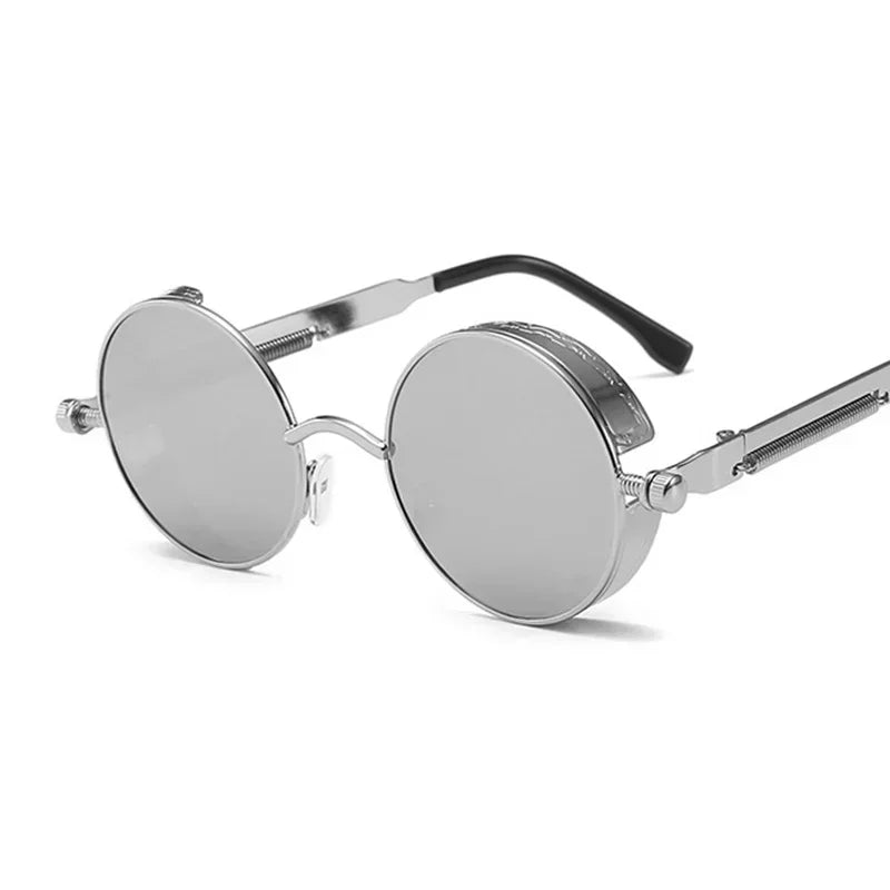 Classic Gothic Steampunk Sunglasses Luxury Brand Designer High Quality Men and Women Retro Round Metal Frame Sunglasses UV400