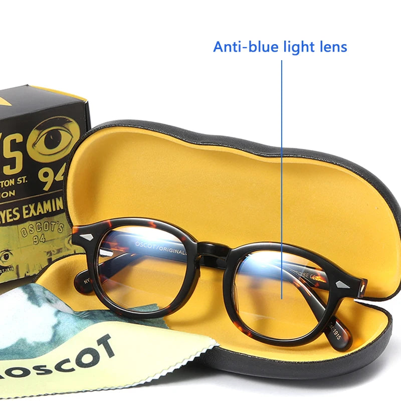 Anti Blue Light Glasses Man Johnny Depp Lemtosh Eyeglasses Woman Vintage Acetate Frame Luxury Brand Computer Phone Goggles