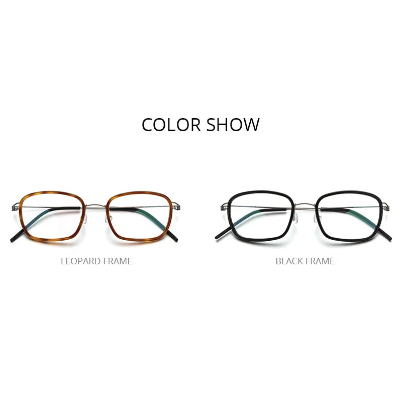 FONEX Titanium Alloy Eyeglasses Men Square Glasses Frame 2021 New Korean Screwless Eyewear F98638