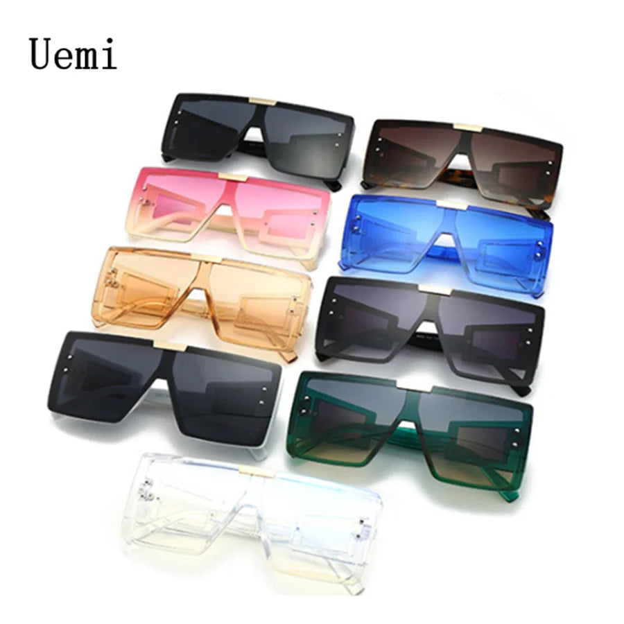 Neue Mode Moderne Übergroße Quadratische Sonnenbrille Für Frauen Männer Retro Siamesische Rahmen Sonnenbrille Trendy Produkt Shades UV400