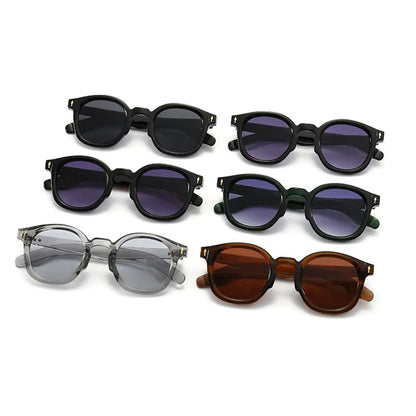 SHAUNA Fashion Women Round Sunglasses Brand Designer Retro Rivets Ins Men Shades UV400