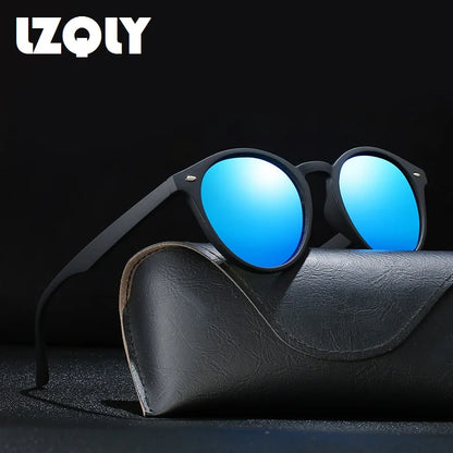 Fashion Men And Women Round Oval Sunglasses Polarized Driving Vintage Sun Glasses Circle Designer Black Eyewear UV400 Anti-glare