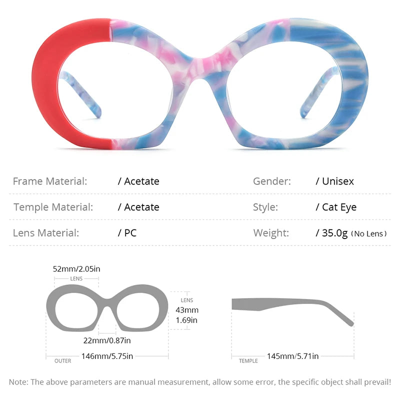 HEPIDEM Matte Acetate Glasses Women 2023 New Multicolor Retro Cat Eye Eyeglasses Men Spectacles Eyewear H9345