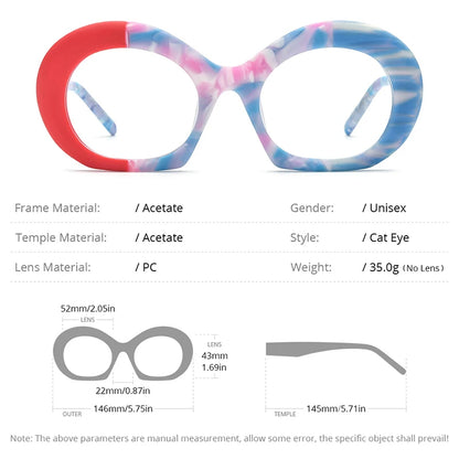 HEPIDEM Matte Acetate Glasses Women 2023 New Multicolor Retro Cat Eye Eyeglasses Men Spectacles Eyewear H9345