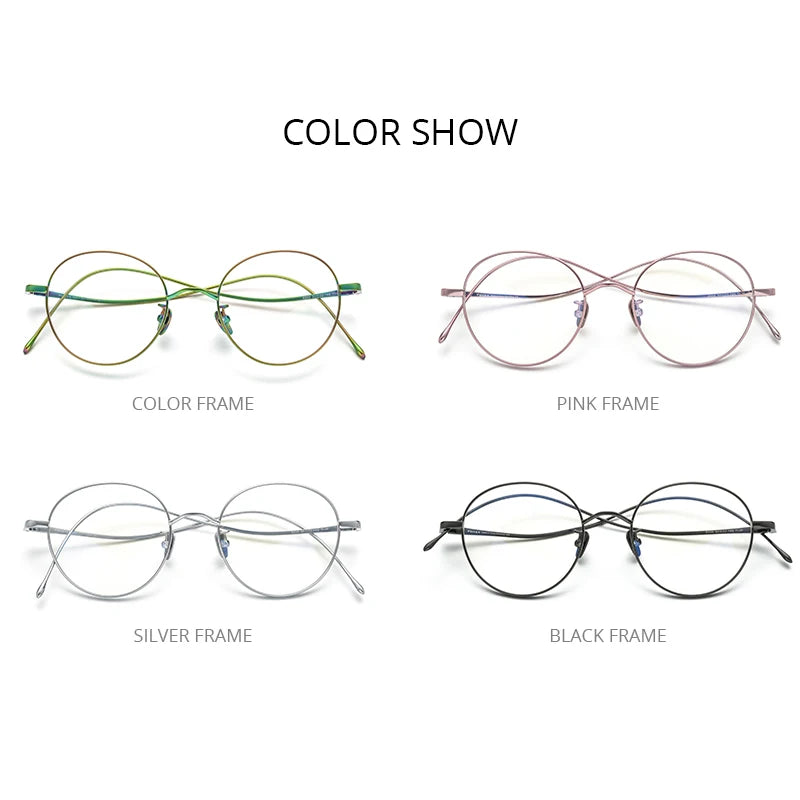 FONEX Titanium Eyeglasses Women 2022 New Retro Vintage Round Glasses Frame Men Korean Eyewear 8558