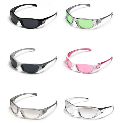 SHAUNA Fashion Women Goggle Sunglasses Y2k Styles Men Sports Oval Shades UV400