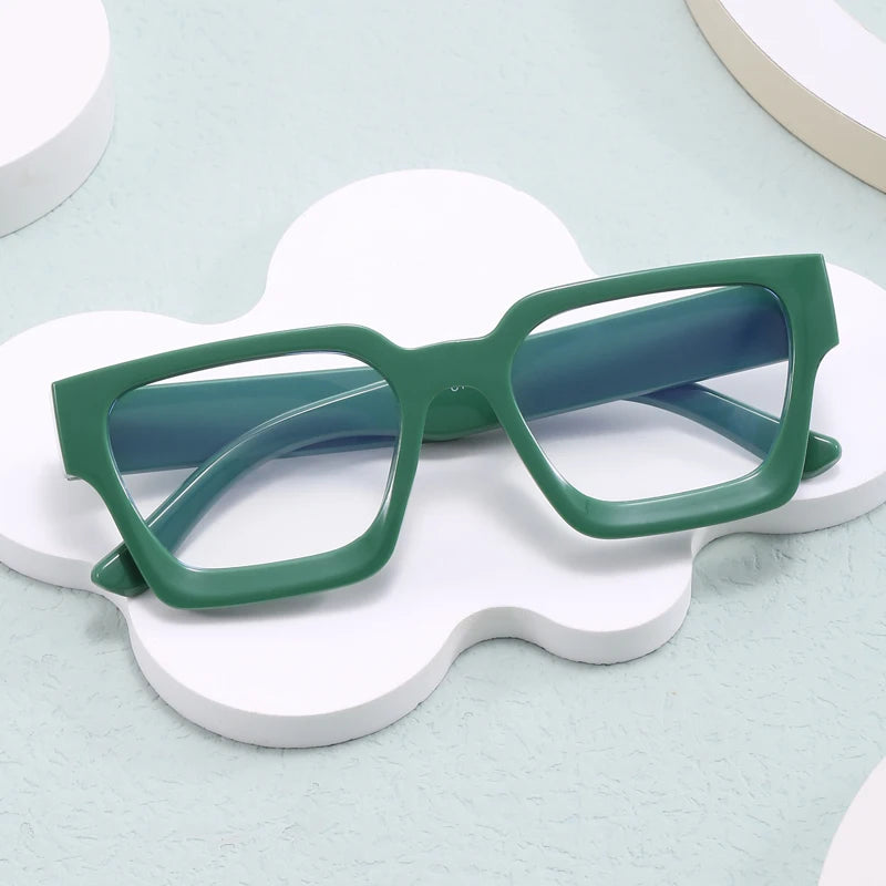 Square Frame Decoration Street Wear Flat Mirror European And American Anti-blue Glasses