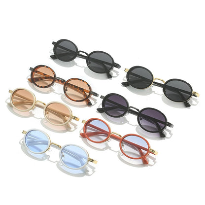 SHAUNA Lunettes de soleil ovales tendance pour femmes et hommes, verres dégradés vintage UV400