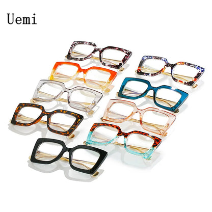 New Fashion Square Anti Blue Light Glasses Women Retro Oprawki Okularowe Damskie Computer Frame Clear Reading Eyeglasses Unisex