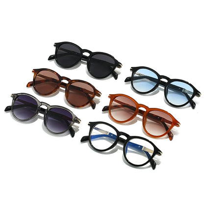 SHAUNA Fashion Round Women Gradient Sunglasses Shades UV400 Vintage Men Punk Sun Glasses