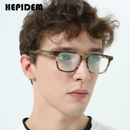 HEPIDEM Matte Acetate Glasses Women 2023 New Simple Design Square Eyeglasses Matte Spectacles Eyewear H9283