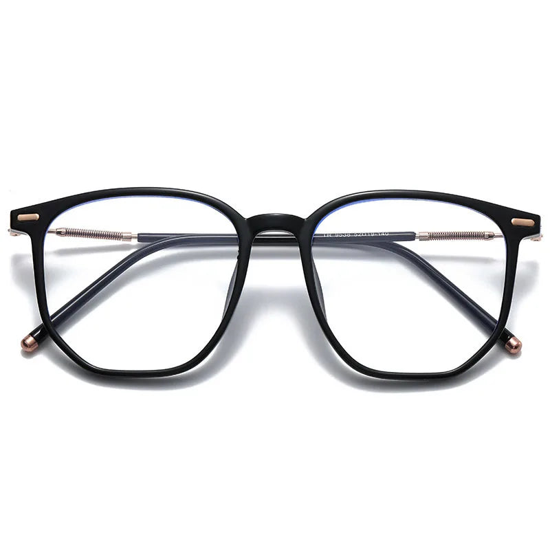 SHAUNA Anti-Blue Light Rivets Square Glasses Frame Retro Optical Frames Computer Glasses