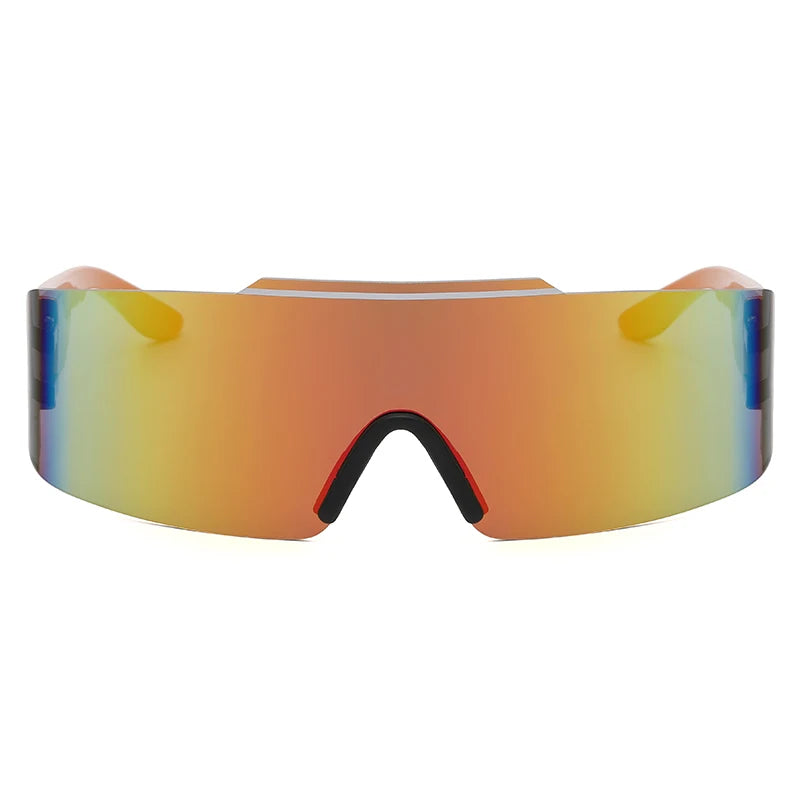 Lunettes de soleil tendance une pièce punk pour femmes et hommes, nouvelle marque de luxe, lunettes de soleil Y2K Future Sense, lunettes colorées, UV400 Oculos