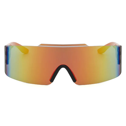 Lunettes de soleil tendance une pièce punk pour femmes et hommes, nouvelle marque de luxe, lunettes de soleil Y2K Future Sense, lunettes colorées, UV400 Oculos