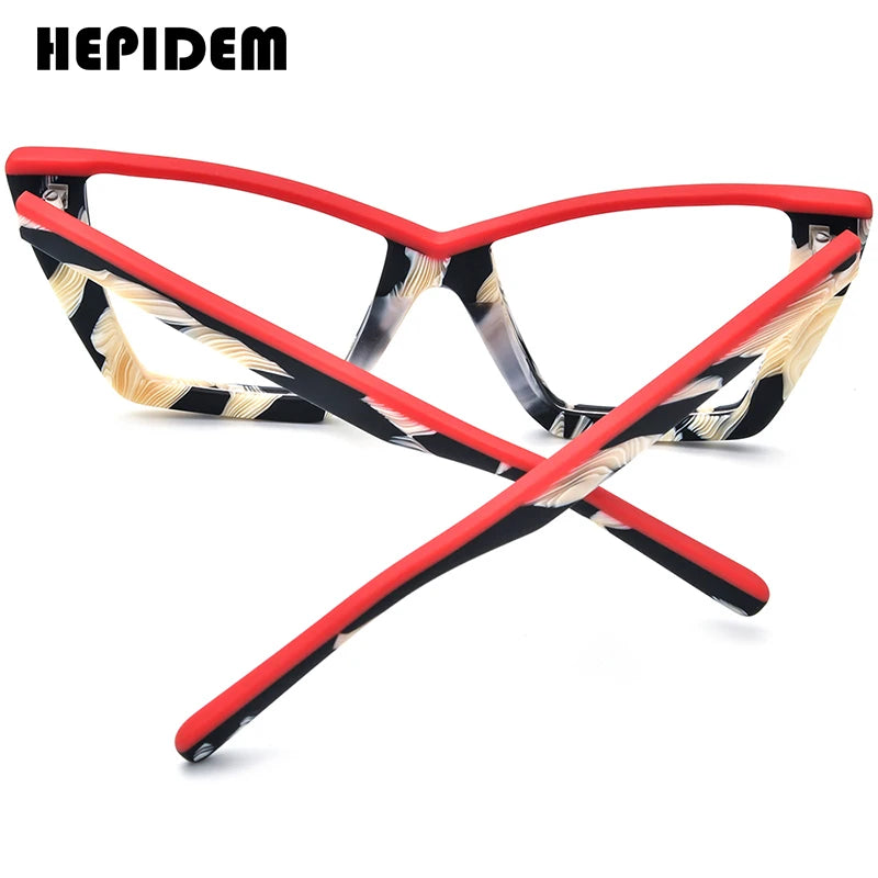 HEPIDEM Matte Acetat Brille Frauen 2023 Neue Männer Mode Cat Eye Brillen Brillen H9290