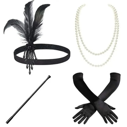 Cosplay Hair Accessories Fashion 1920s Great Gatsby Party Hair Band Charleston Costume Flapper Hair Feather Headpiece