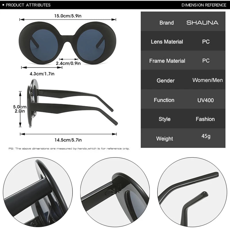 SHAUNA Ins Popular Fashion Oval Contrast Color Sunglasses Women Shades UV400 Retro Blue Red Trending Men Punk Sun Glasses