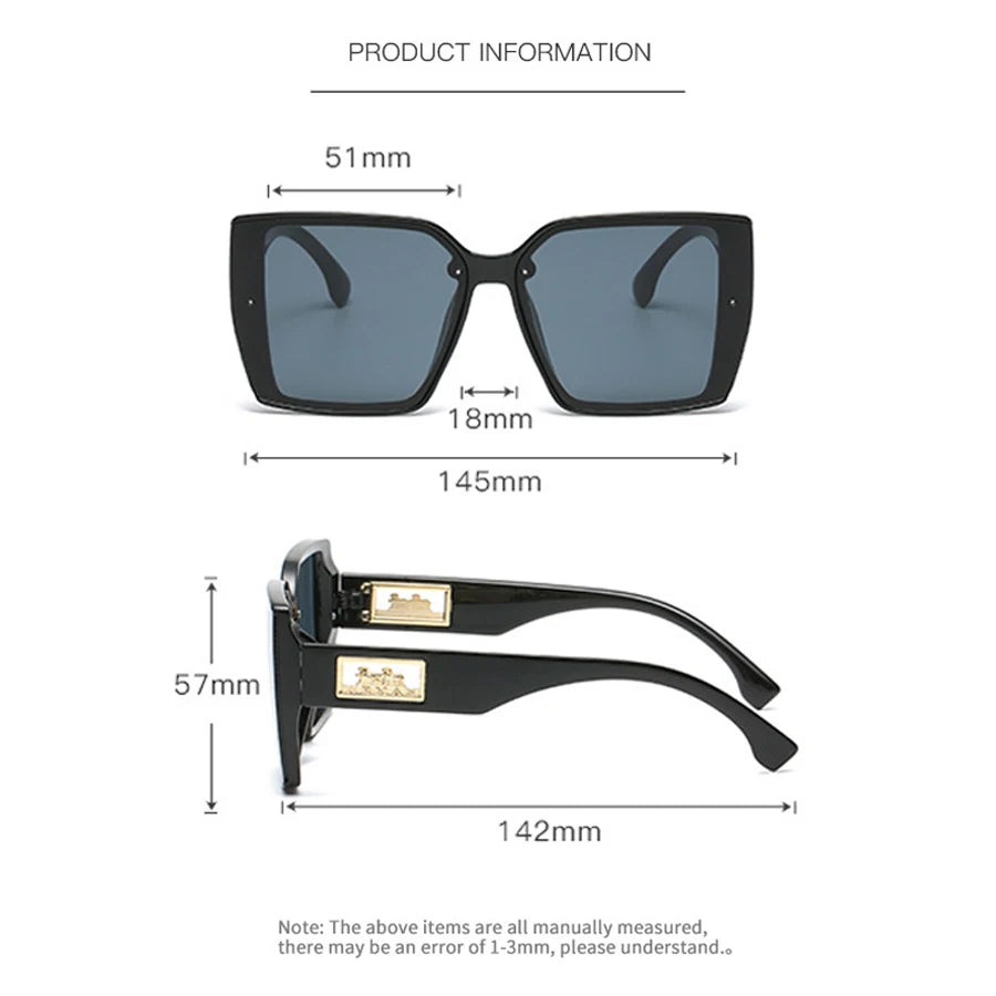 New Y2K Square Fashion For Women Men Brand Designer Hollow Temple Gradient Glasses For Beach Party Club fashion glasses