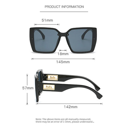 New Y2K Square Fashion For Women Men Brand Designer Hollow Temple Gradient Glasses For Beach Party Club fashion glasses