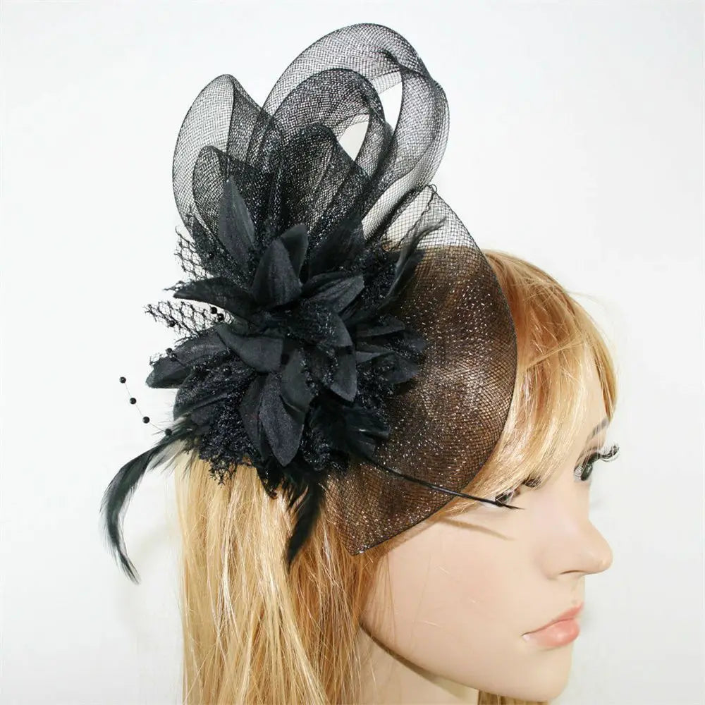 Ladies Fascinator Dance Performance Brooch Wrist Flower Bridal Hairpin Headdress Feathers Hair Clip Wedding Hair Accessories