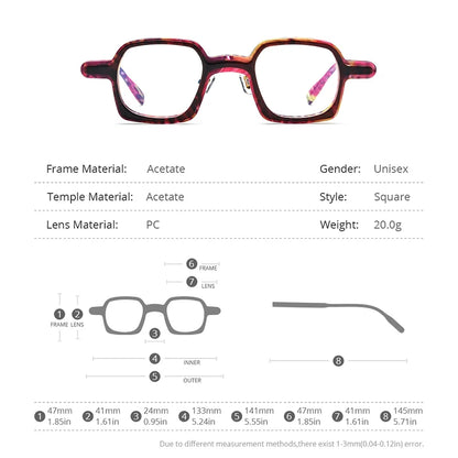 HEPIDEM Acetate Eyeglasses Frame Men 2022 Vintage Retro Square Glasses Women Spectacles Eyewear 9213