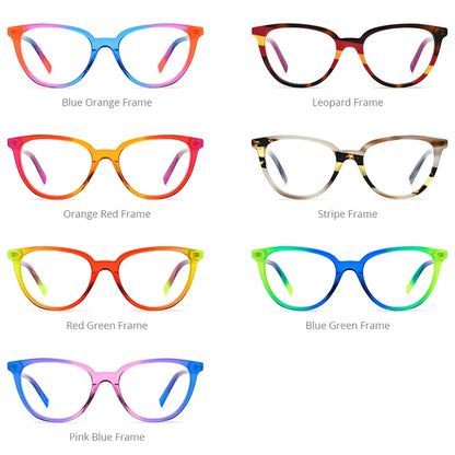 Lunettes de vue en acétate multicolore HEPIDEM pour femmes Lunettes de vue œil de chat de créateur Lunettes de vue pour dames 9259