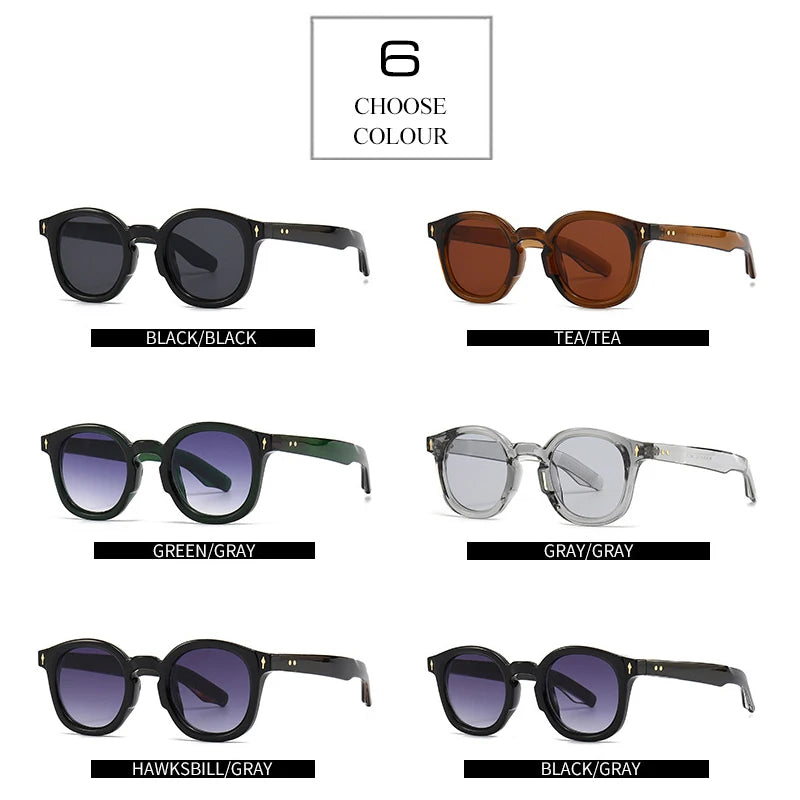 SHAUNA Fashion Women Round Sunglasses Brand Designer Retro Rivets Ins Men Shades UV400