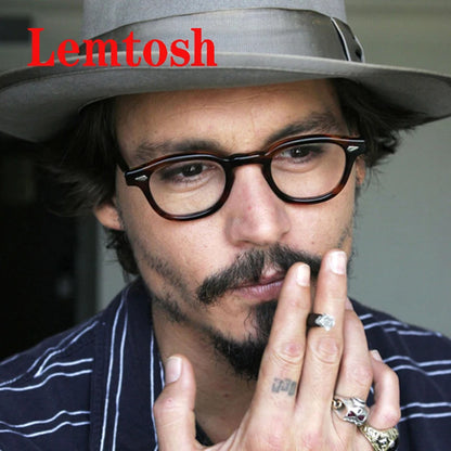 Optical Eyeglasses Frame Men Women Johnny Depp LEMTOSH Vintage Glasses Computer Acetate Spectacle Frame For Male Clear Lens