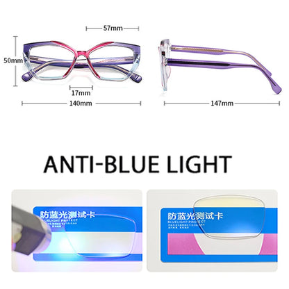 SHAUNA Retro Cat Eye TR90 Women Colorful Glasses Fashion Clear Anti-blue Light Eyewear Spring Hinge Optical Frame