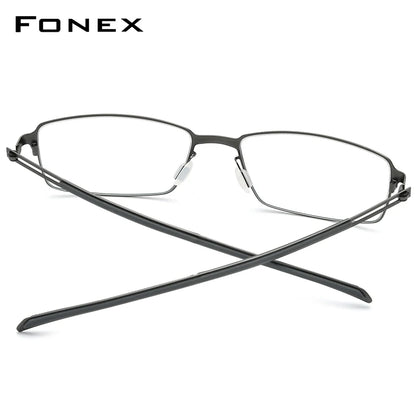 FONEX Titanium Alloy Glasses Men Square Eyeglass Frame 2021 New Korean Screwless Eyewear F1011