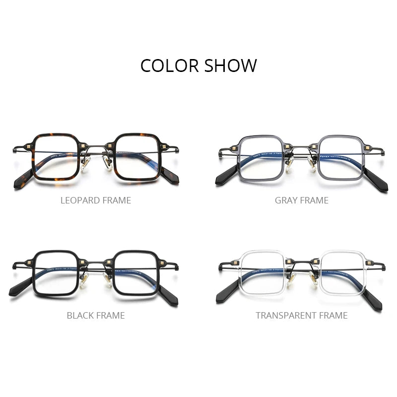 FONEX Acetate Titanium Glasses Men 2021 New Vintage Square Eyeglasses Frame Women Spectacles Eyewear F85672