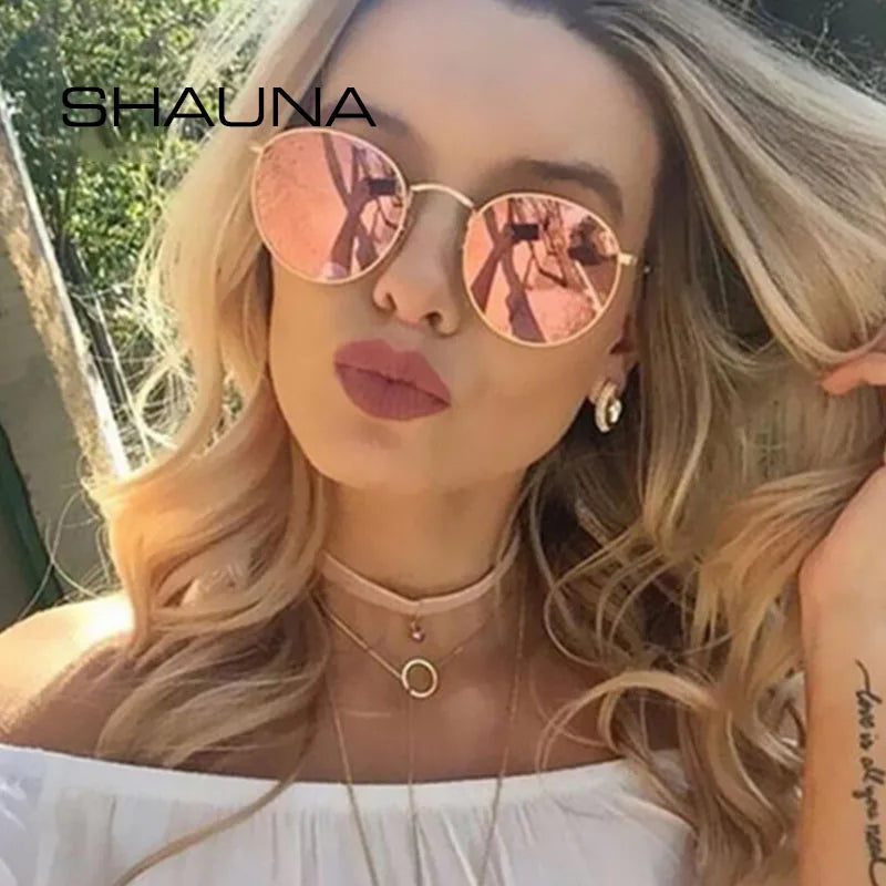 SHAUNA Klassische Damen-Sonnenbrille, rund, polarisiert, Retro-Stil, für Herren, Ozeanfilm-Brille, UV400