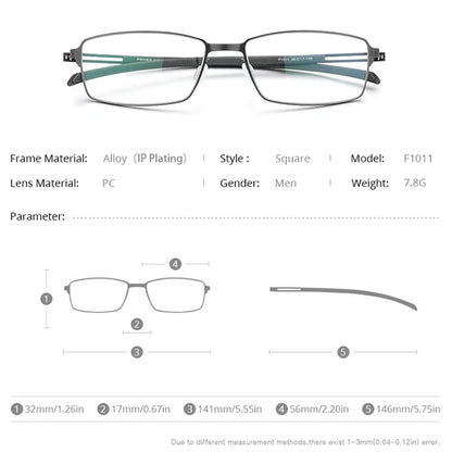 FONEX Titanium Alloy Glasses Men Square Eyeglass Frame 2021 New Korean Screwless Eyewear F1011