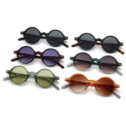 SHAUNA Fashion Round Women Punk Gradient Sunglasses Retro Rivets Men Shades UV400 Sun Glasses