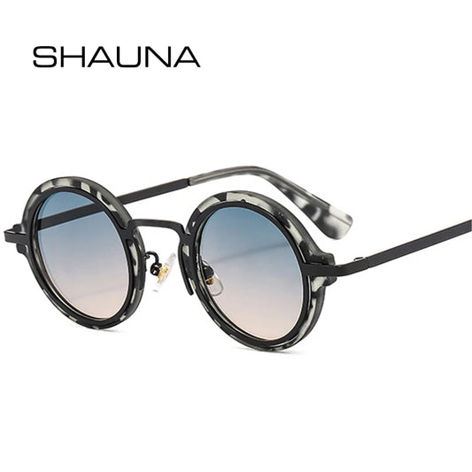 SHAUNA Ins Popular Fashion Small Round Sunglasses Women Retro Punk Gradient Eyewear Men Shades UV400 Green Tea Sun Glasses